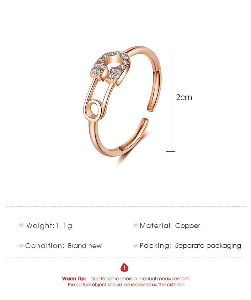 Cincin Pin Berongga Busana Korea Wanita Cincin Zirkon Kepribadian Sederhana Aksesori Fashion Pembuka Yang Bisa Disesuaikan