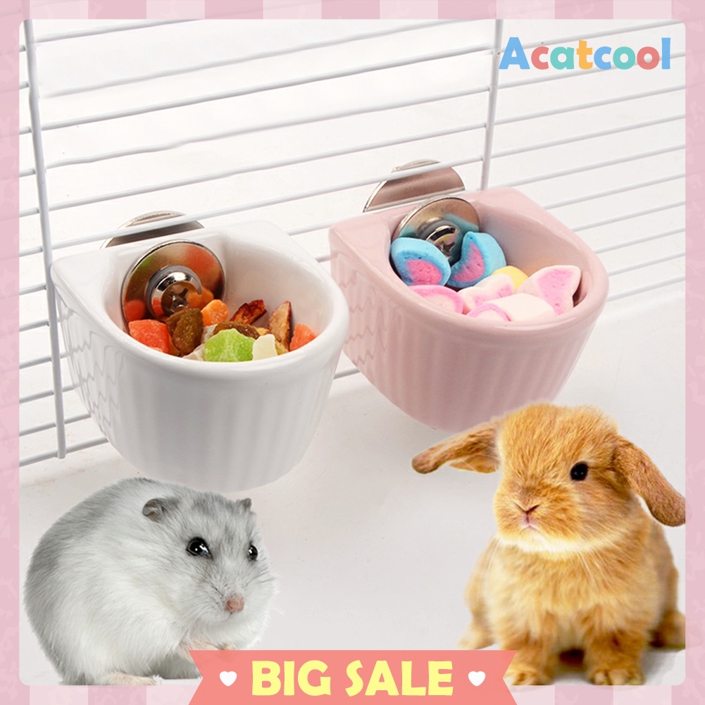 Squirrel Rabbit Food Bowl Hang Cage Fixed Feeder Pet Drink Bowl Accessory