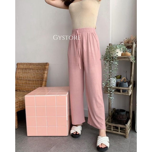 Long Cullotes Mona | Celana Knit Kulot Wanita