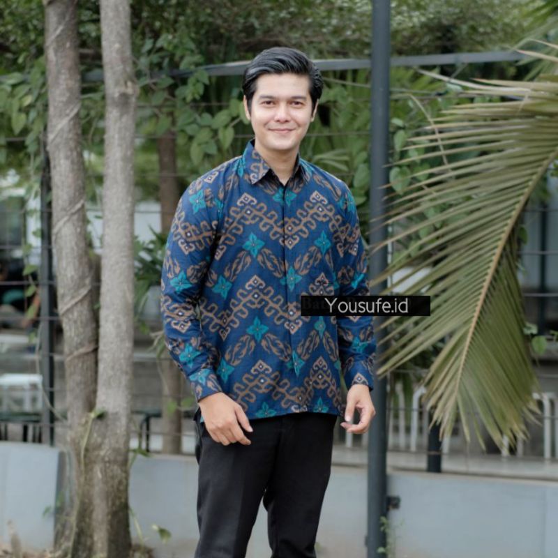 Batik Pria Lengan Panjang Terbaru Motif Zig-zag Adem Nyaman Katun Halus Kode ZZK01