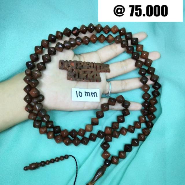 ( SUPER MURAH ) Grosir 5 pcs tasbih Kokka kaukah kaokah fukakah koka wajik polos 10 mm coklat