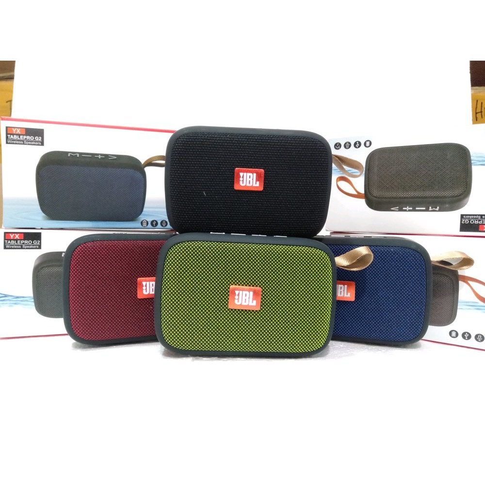 SPEAKER BT MODEL G2 BLUETOOTH MP3 MP4 JBL FULL BASS PORTABLE BATTERY 400MAH MINI SPIKER