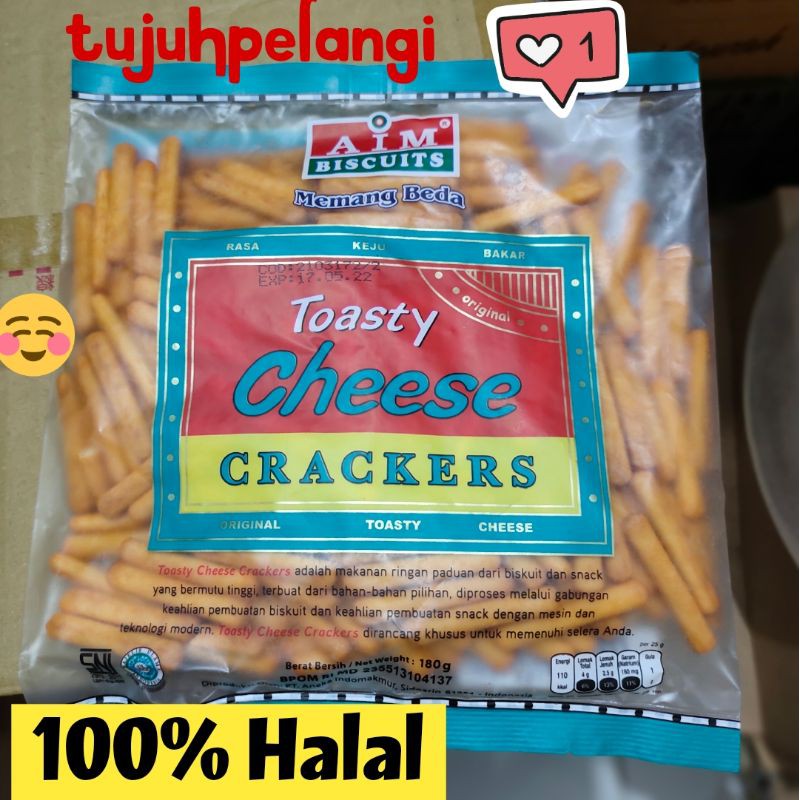 

AIM Biscuit Toasty Cheese Crackers Biskuit Stick Keju Asin Gurih Renyah 180 Gram