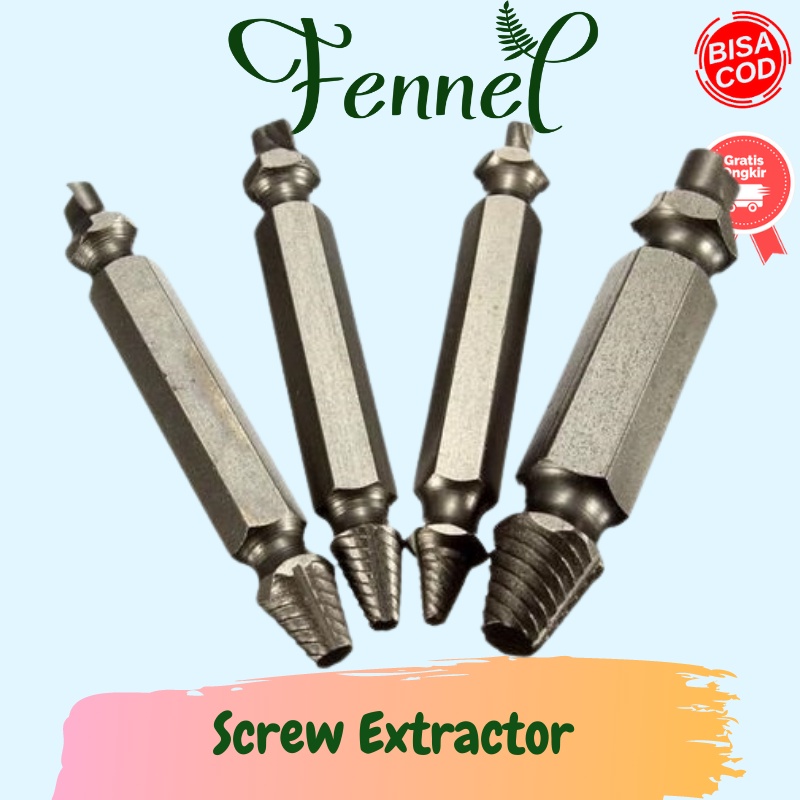 Screw Extractor Pembuka Skrup Baut Dol