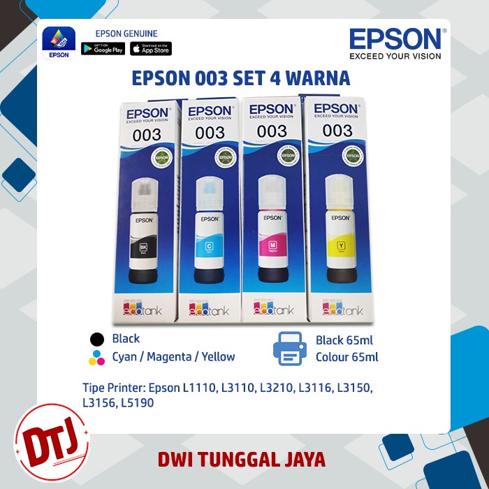 Tinta Epson 003 Black, Cyan, Magenta, Yellow Original (SET)