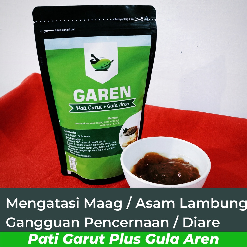 GAREN Arrowroot Powder Bubur Instan Tepung Pati Umbi Irut Garut Angkrik Kerut Lerut Gula Aren Obat Herbal Sakit Perut Diare Maag Asam Lambung Gangguan Pencernaan Herbal