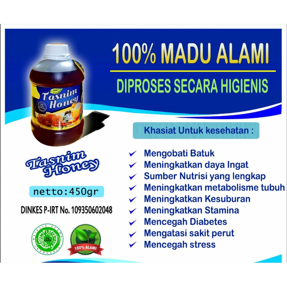 

Madu Asli Tasnim Honey 450 Gram produk tasnim