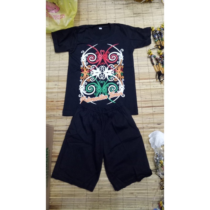 Kaos setelan anak dayak kalimantan