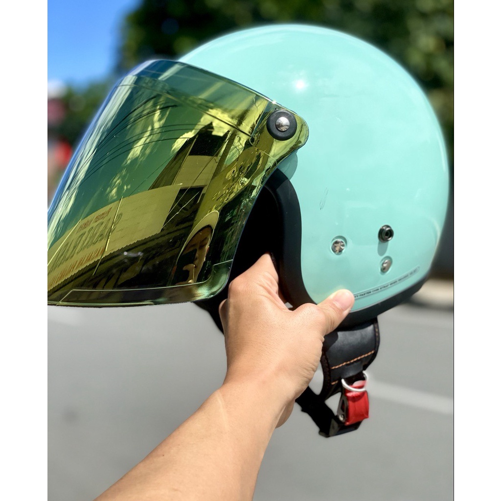 Helm Bogo Dewasa Retro Kaca Iridium Datar Sni