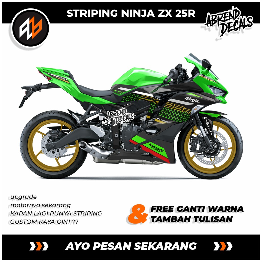 STRIPING NINJA ZX25R / STIKER MOTOR KAWASAKI NINJA ZX 25 R / ZX25R / ACCESORIES STICKER BODY MOTOR