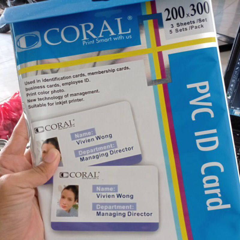 

Kertas PVC Coral Untuk bahan ID Card A4 isi 5 Lembar