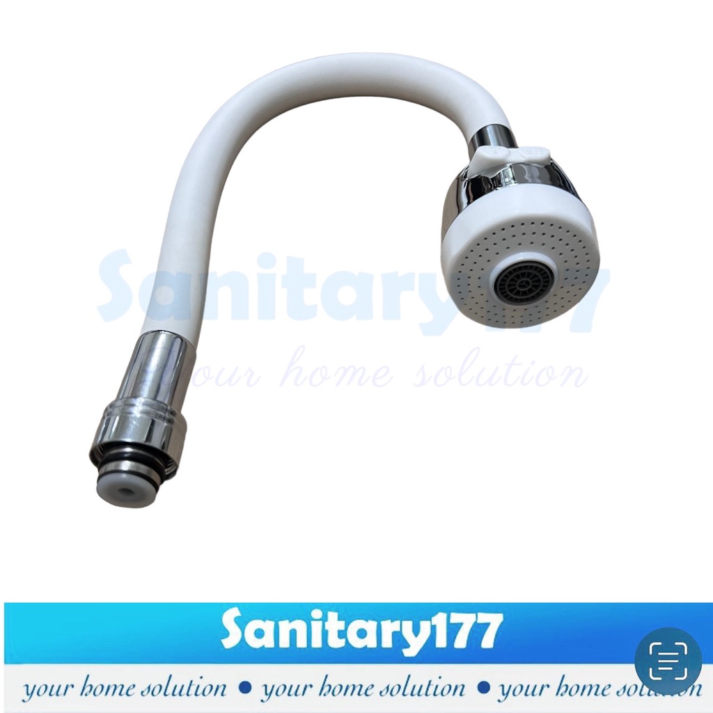 Pipa Sambungan Kran Fleksibel PUTIH sink 2in1 SP50-Head keran sink angsa tembok dapur white cuci piring faucet saringan gede