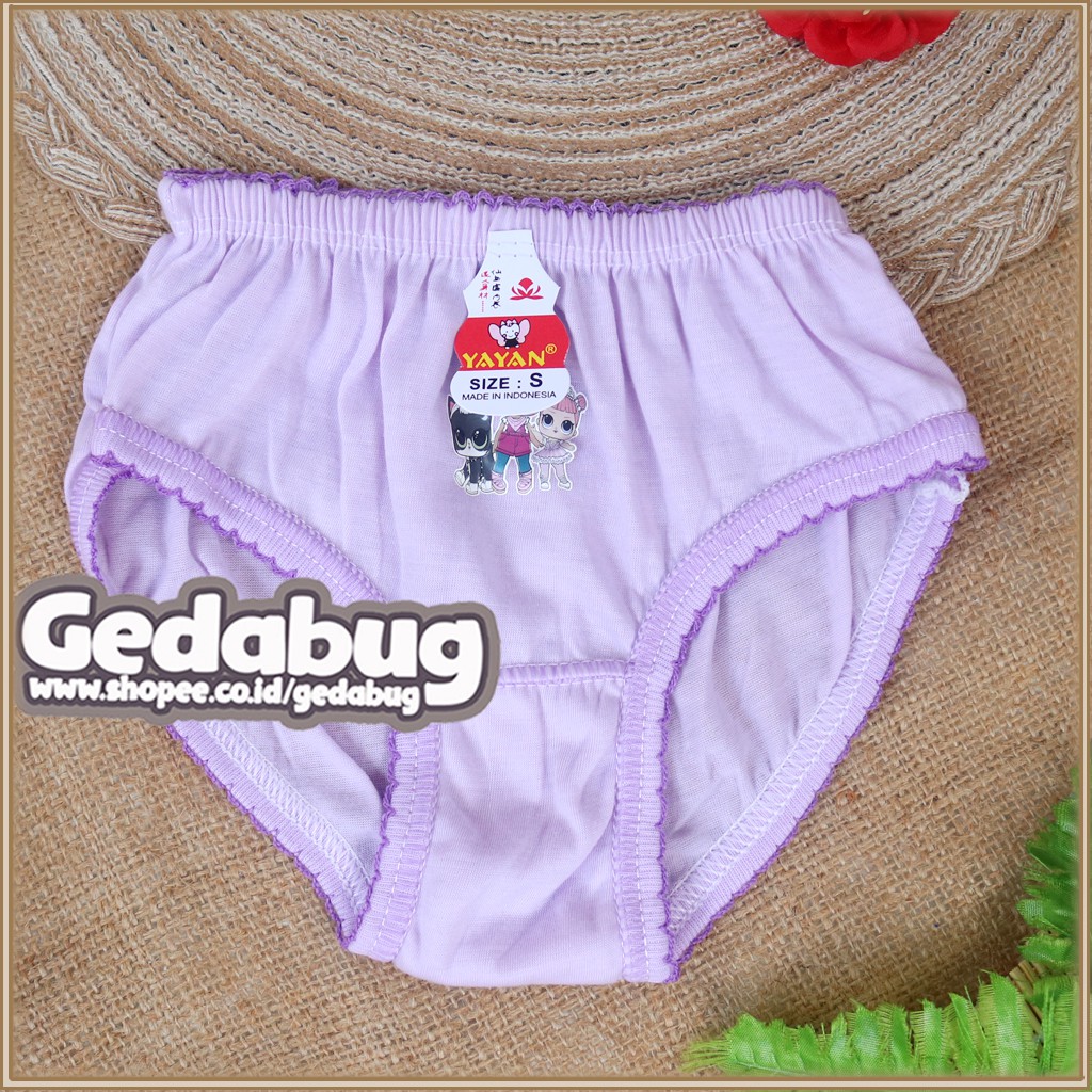 3 Pcs - Celana Dalam Anak YAYAN Warna / CD Anak Perempuan 1-8 th Renda Kerut | Gedabug