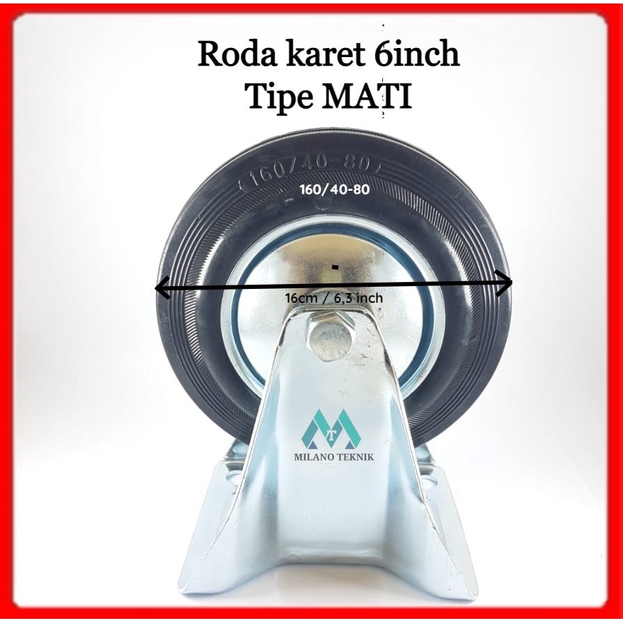 Roda Troli 6&quot; Mati roda troli 6 inch roda karet