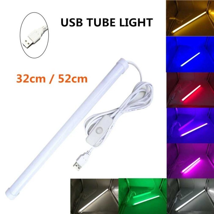 Lampu LED Strip Tube Lemari Portable USB Power 2835SMD 52cm - Putih