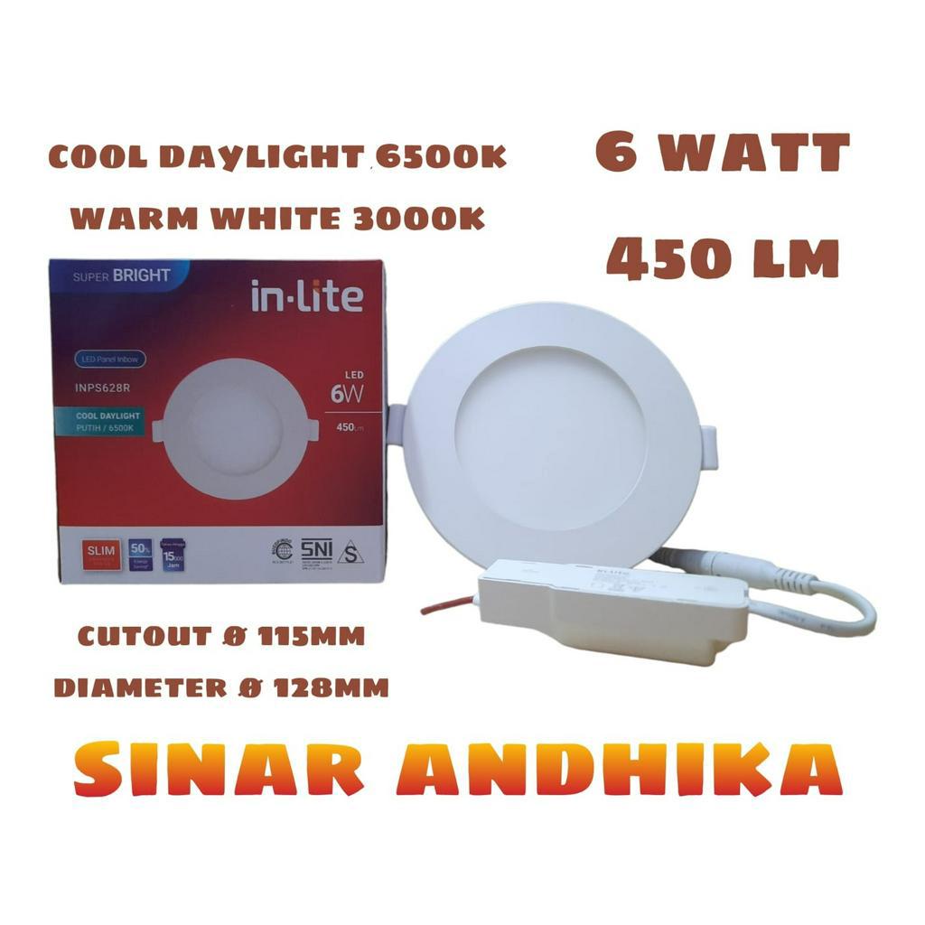 Lampu Led Downlight In-Lite Panel Inbow Bulat 6 WattINPS628R