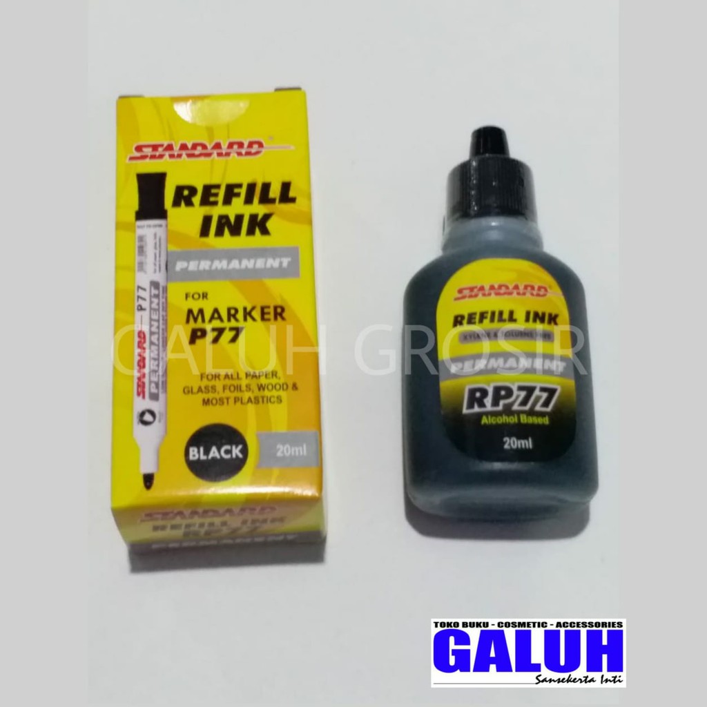 

Refill Tinta Spidol Permanen RP 77 Hitam 20ml Standard