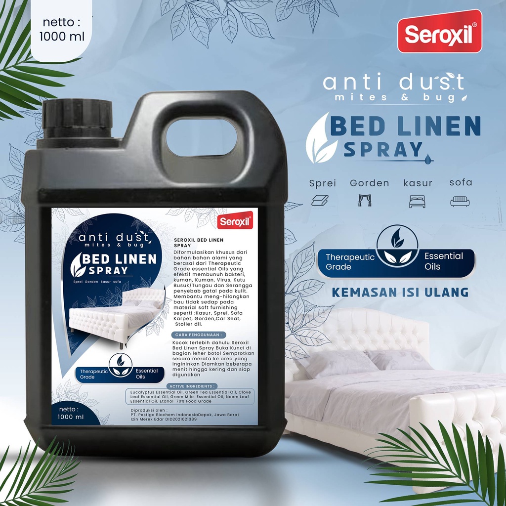 Seroxil Bed Linen Spray / Anti Bakteri Tungau Kutu Kasur Natural / Aromaterapi Tidur