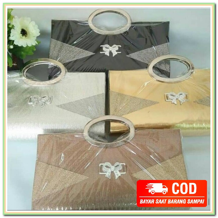 Tas Wanita Terbaru 2021 - Tas Pesta Kondangan Wanita Mewah Elegan HI867 Tas Dompet Gold Jinjing Be