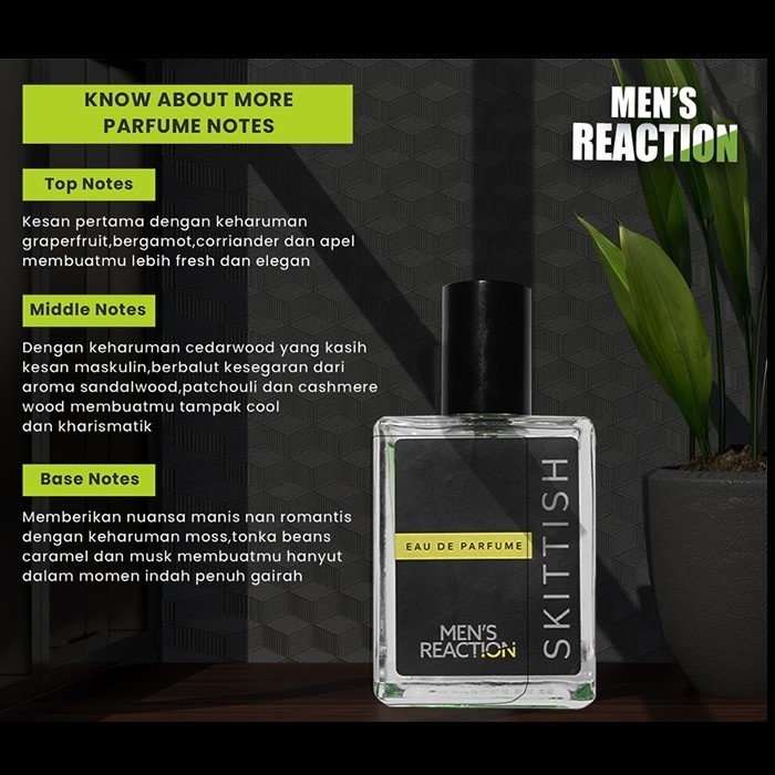 Parfum Men's Reaction Skittish Parfume Pria Dengan 3 Aroma Sekaligus