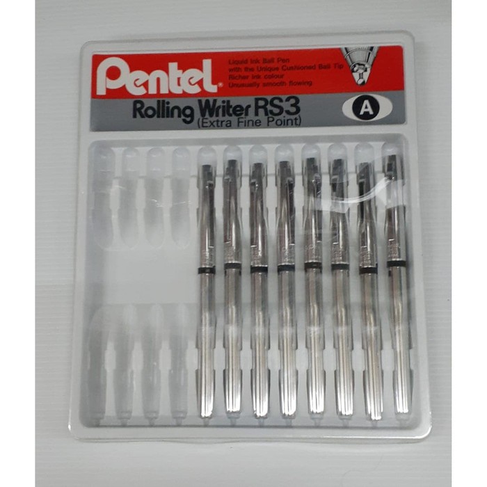

PULPEN PENTEL ROLLER WRITER RS3 SILVER SATUAN | BALLPOINT