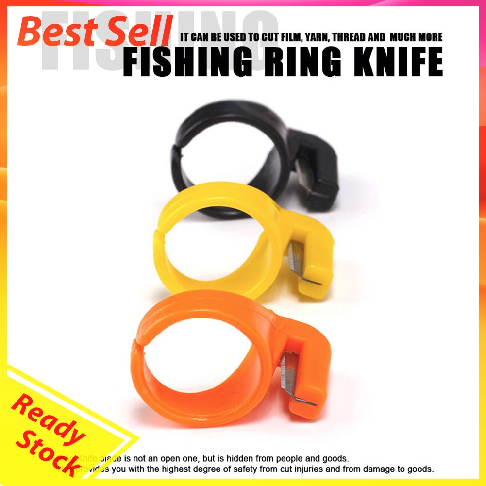 Plastic Thimble Sewing Ring Fishing Thread Cutter Finger Blade Needle Tools