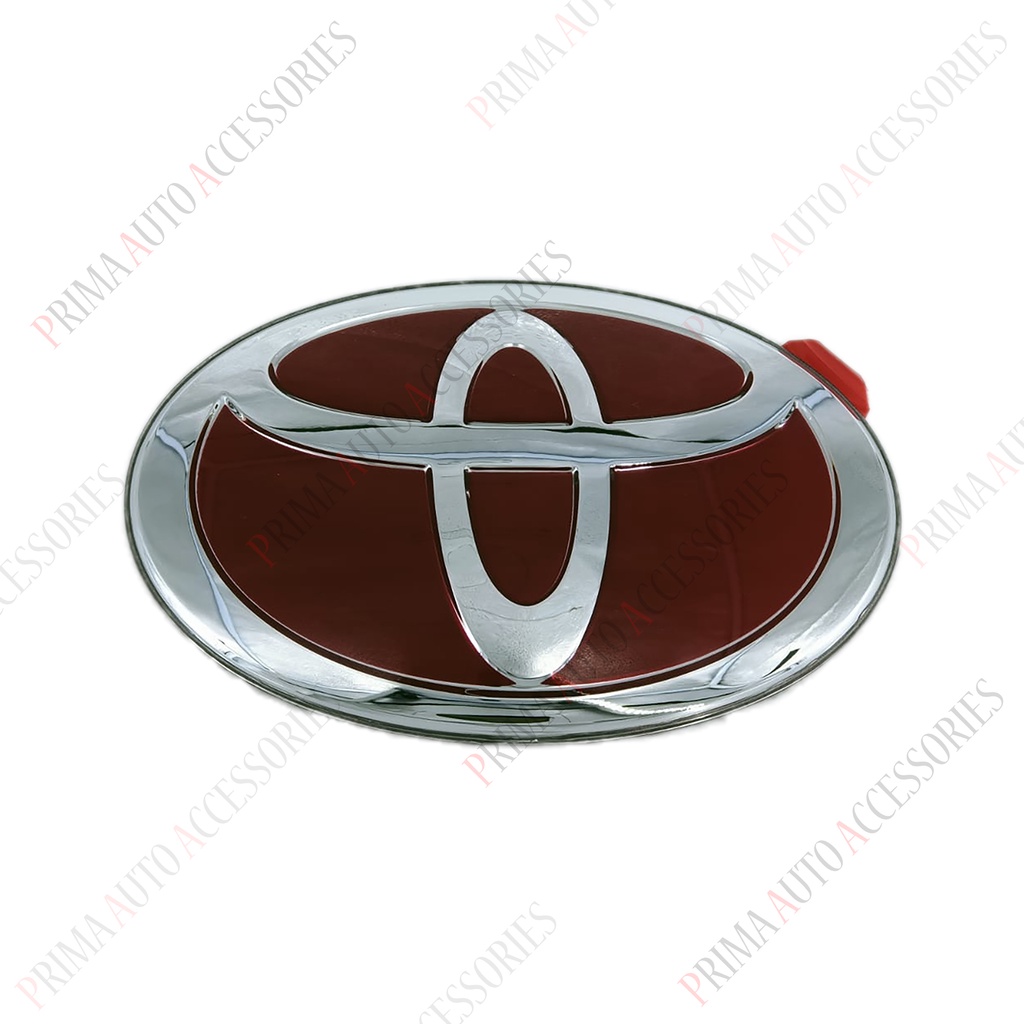 Emblem Logo Mobil Toyota Merah Original 15 Cm