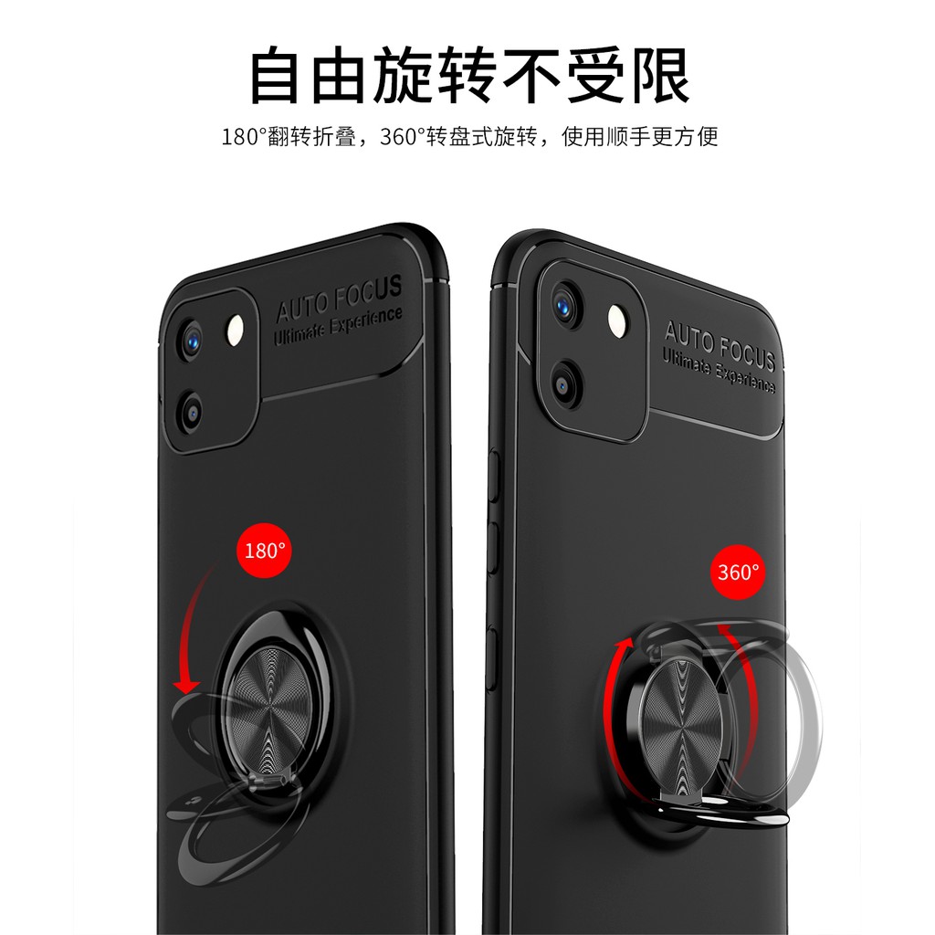 Autofocus Magnetic Ring Case for Oppo Realme C11 Invisible Case Auto Focus iRing - Hitam