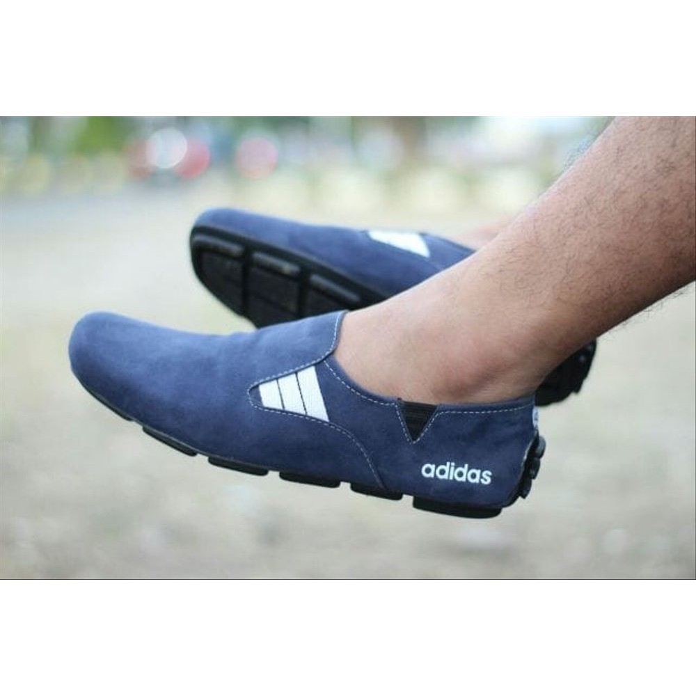 Promoo !!!! Sepatu slip on pria adidas casual slop formal kerja kantor kulit asli santai kuliah 4.5