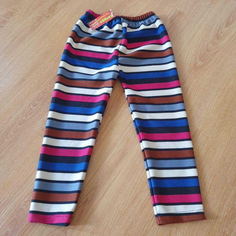 Celana panjang anak perempuan motif salur Celana santai