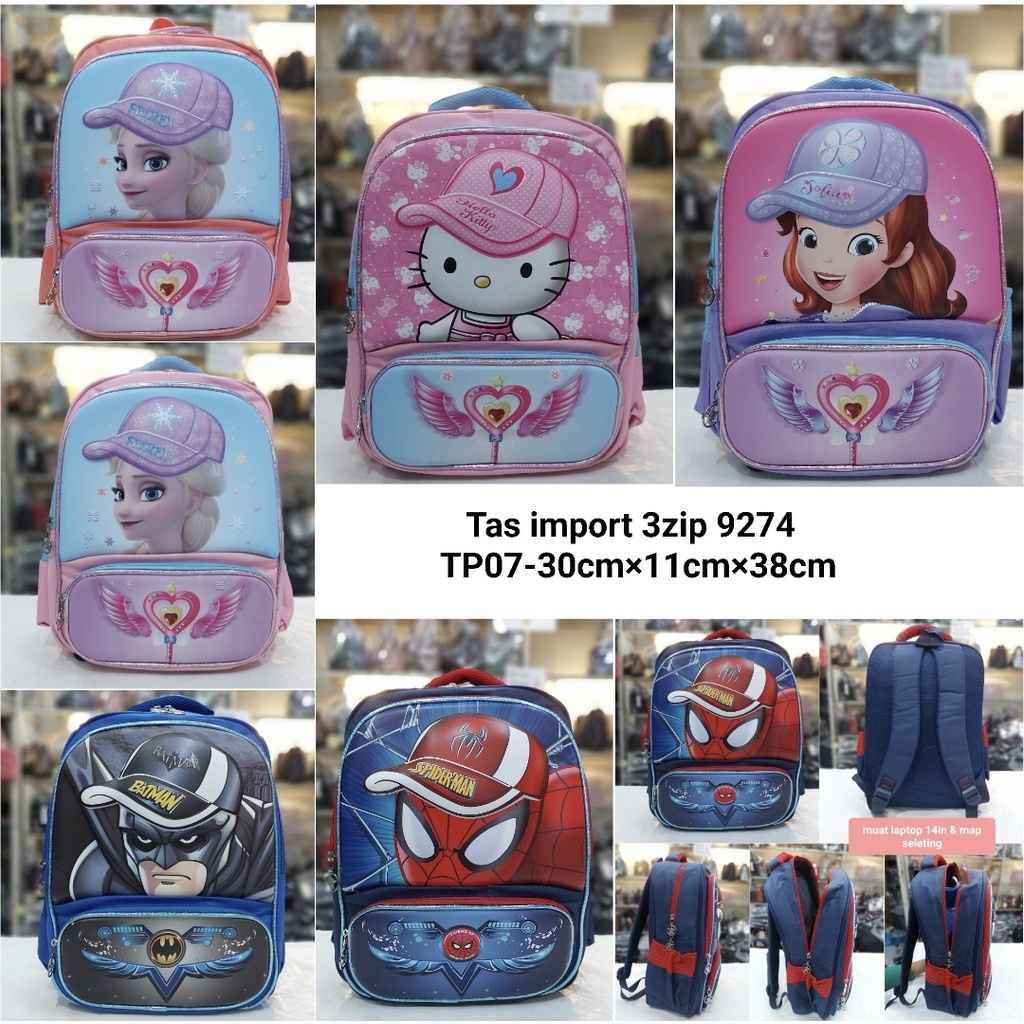 Tas import ransel sd timbul anak perempuan dan anak laki