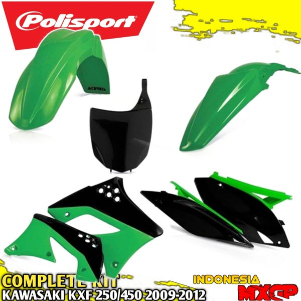KAWASAKI KXF KX 250 450 F 2009 2010 2011 2012 POLISPORT Complete Kit Cover Body Set Lengkap Motocros