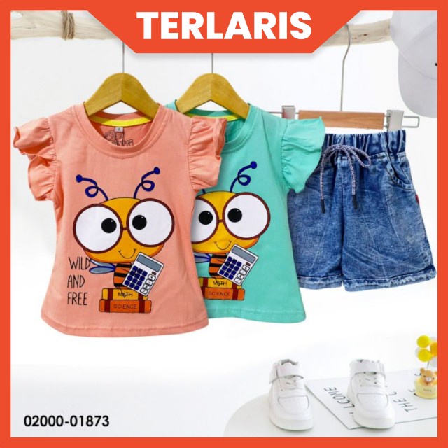 [1-5T] SETELAN BLOUSE KEMEJA CELANA JEANS ANAK PEREMPUAN IMPORT 1-5 TAHUN LENGAN PANJANG BLOUSE REMPEL POLKADOT / SETELAN ANAK CEWEK IMPORT CELANA JEANS PANJANG BLOUSE POLKADOT