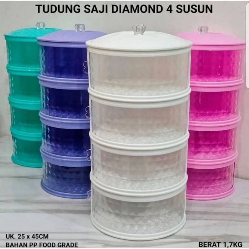 Tudung saji susun 4 warna / tempat penyimpanan makanan