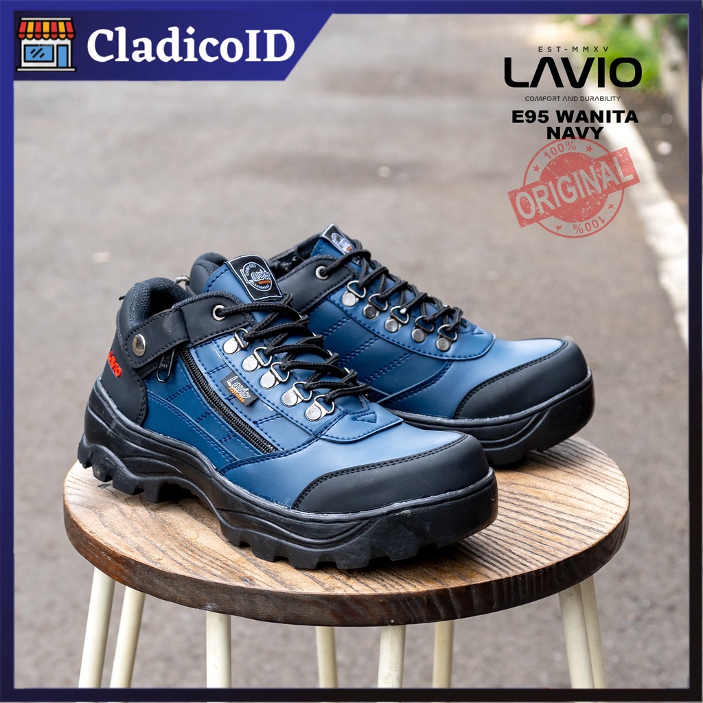 Sepatu Safety LAVIO E95 Ujung Besi Unisex Pria-Wanita Sefty Boots Cewe Kerja Lapangan Proyek Outdoor Haiking Mendaki Gunung