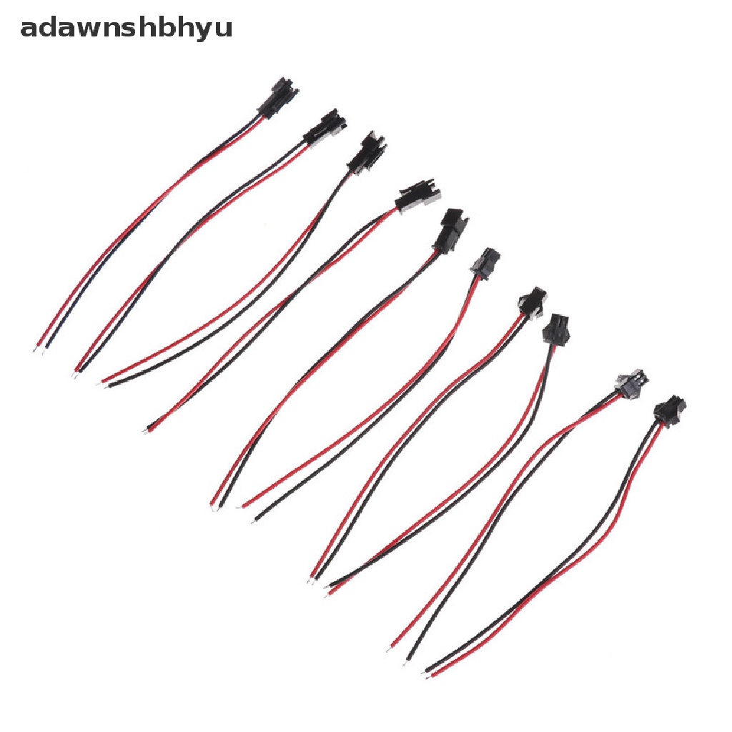 Adawnshbhyu 10pcs 2Pin Kawat Memimpin Baterai Konektor Adaptor LED Strip Konektor Kabel 10cm