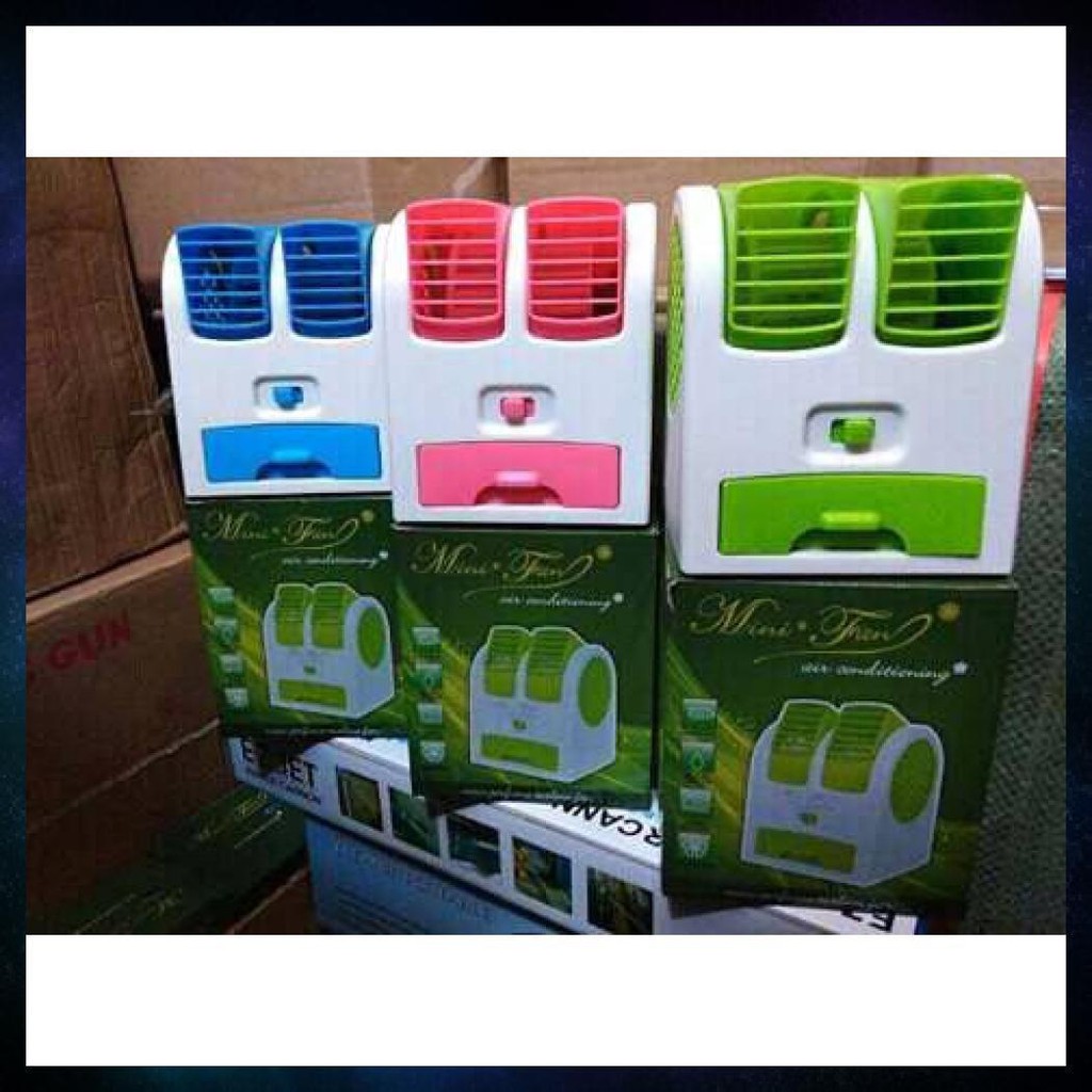 Ac Duduk Double Mini Fan Ac Portable Double Blower Kipas Mini Usb