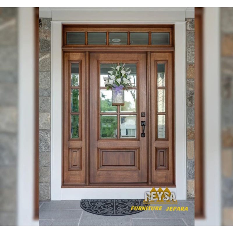 pintu utama pintu rumah minimalis jati tpk