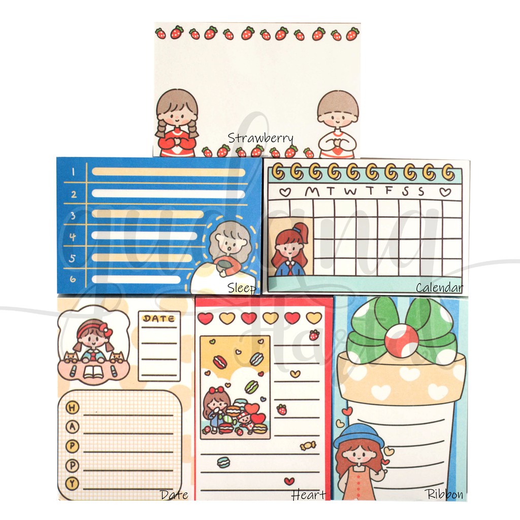 Memo Mini Planner Isi 100 Memopad Agenda Lucu DIY Scrapbook GH 301268