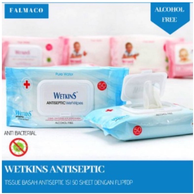 Tissue basah wetkins antiseptik fliptop (50s)