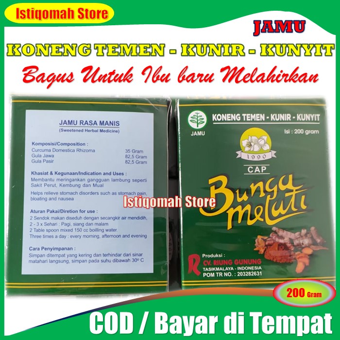 

COD Serbuk Kunyit Koneng bagus diminum Ibu baru Melahirkan Bersalin MURAH PRAKTIS Cap Bunga Melati