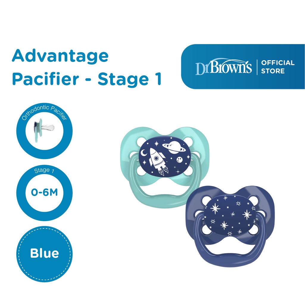 Dr Brown's Advantage Soother Pacifier 2pack (Empeng bayi)