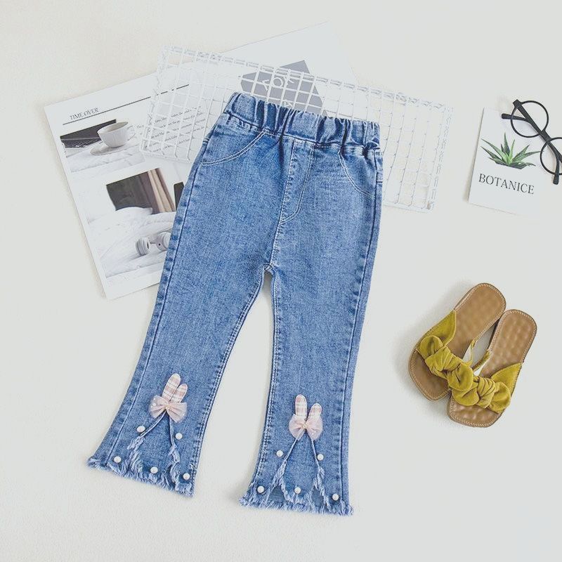 Celana Panjang Jeans Anak Import Perempuan Cewek Mutiara 6 7 8 9 10 Tahun Rawis