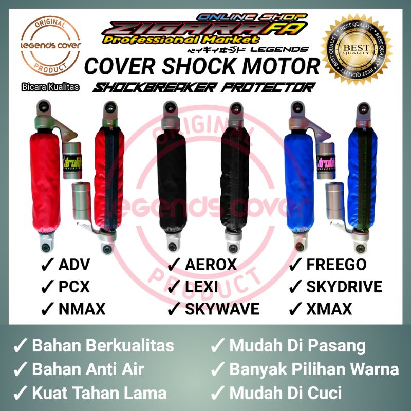 Sarung Shockbreaker Cover Pelindung Shock Sok Belakang Aksesoris Aerox Nmax Pcx Tabung YSS Ohlins Wp / Terlaris.