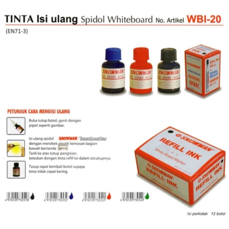 

TINTA WHITE BOARD INK ( MERK SNOWMAN)