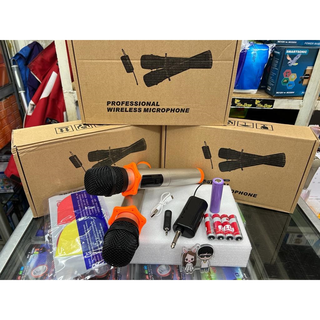 MIC WIRELESS DOUBLE FLECO M-12 / M-13 / MIC WIRELESS JINLONG JL-008 / MIC MKF-02 MIC TANPA KABEL MIKROFON BLUETOOTH