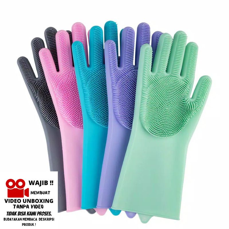 SARUNG TANGAN SPON CUCI PIRING SILIKON CUCI TANGAN SERBAGUNA SILICONE DISHWASHING GLOVES MAGIC