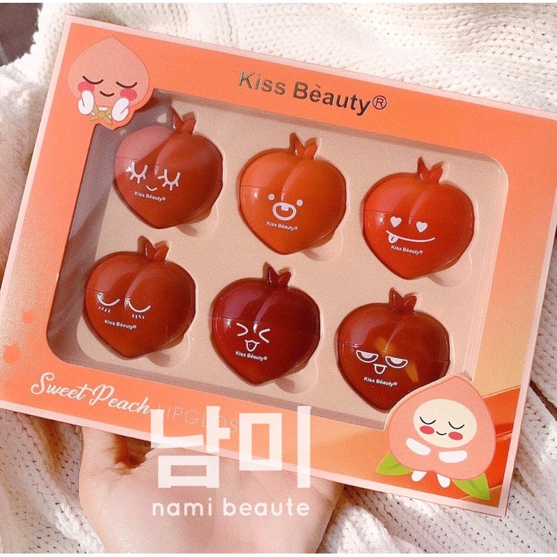 kiss beauty sweet peach matte lipgloss thailand
