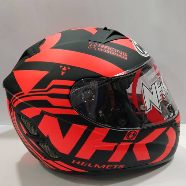 NHK PREDATOR FULLFACE MOTIF BLACK ORANGE DOFF DOUBLE VISOR