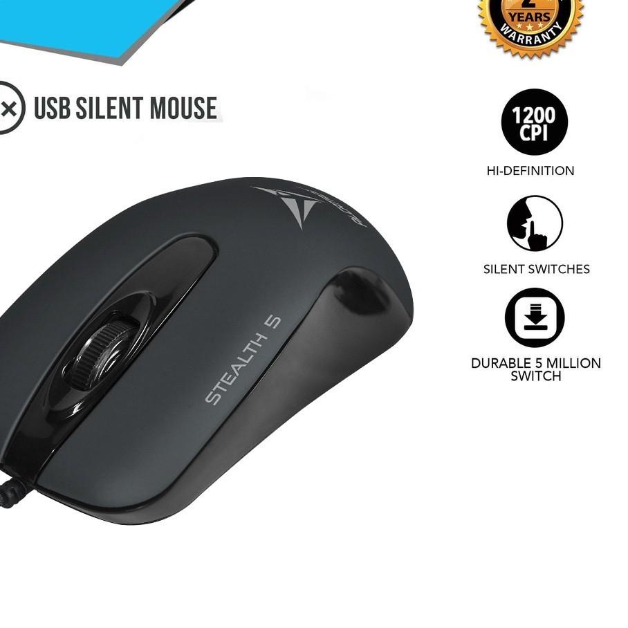 ♢ Alcatroz Silent Mouse Wired Stealth 5 [ 2 Tahun Garansi Resmi ][ Product Of Singapore] ♠